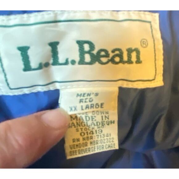 Vintage LL Bean Gold Tan Puffer Vest Snap Goose Down Men XXL Packable Gorpcore - Picture 8 of 16